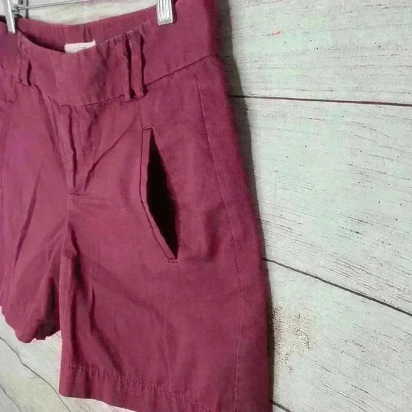 Ann Taylor LOFT maroon cotton shorts 6 inch inseam size 2 - Picture 4 of 8
